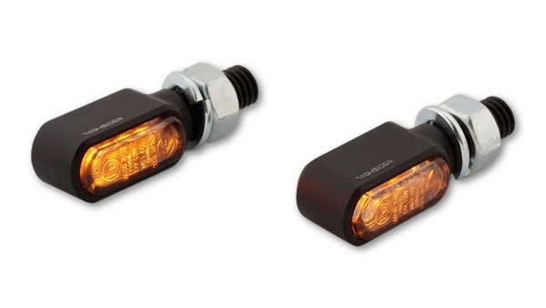 HIGHSIDER CNC LED Blinker LITLLE BRONX, schwarz, getöntes Glas, E-geprüft, Paar