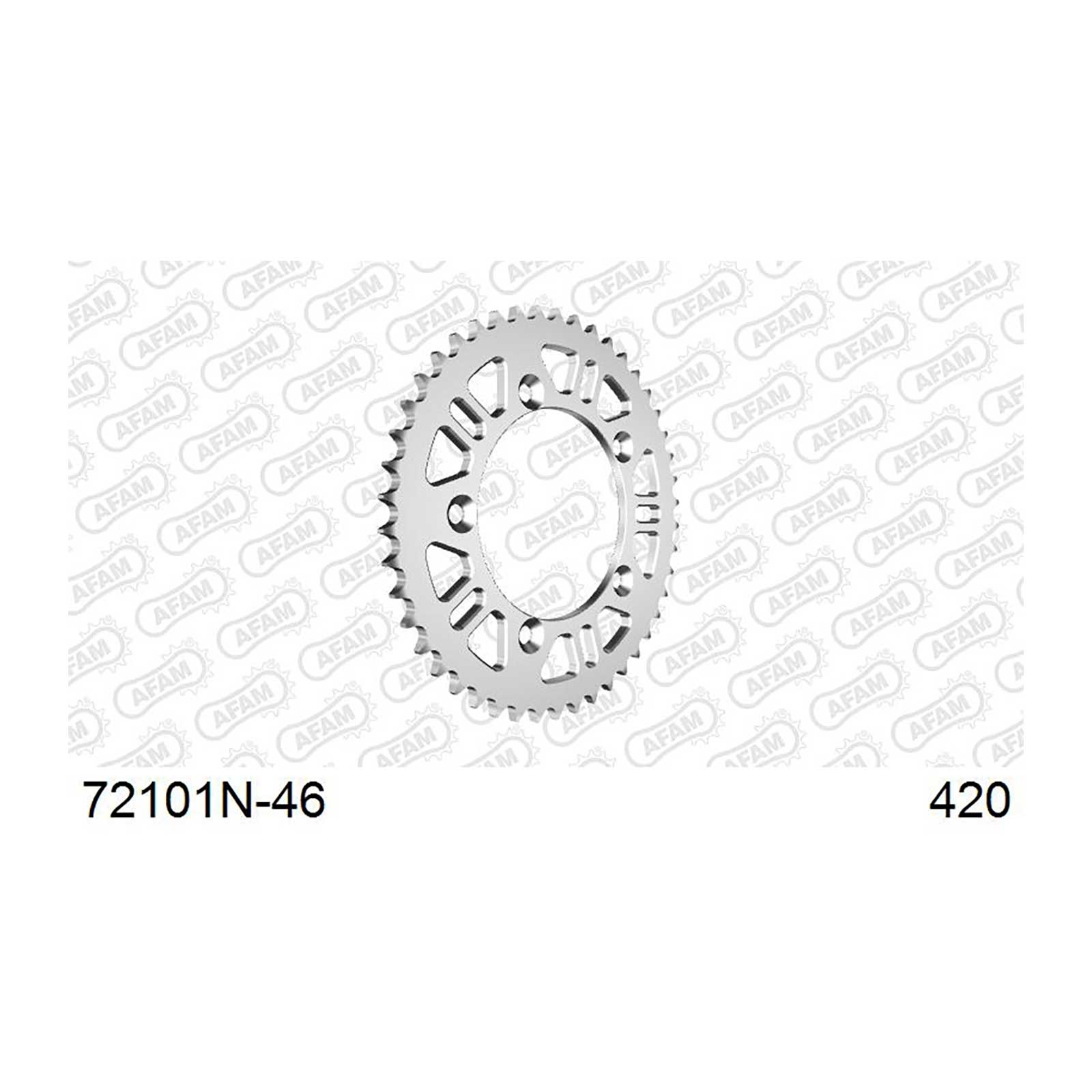 AFAM Kettenrad Teilung 420 46 Zähne Alu silber