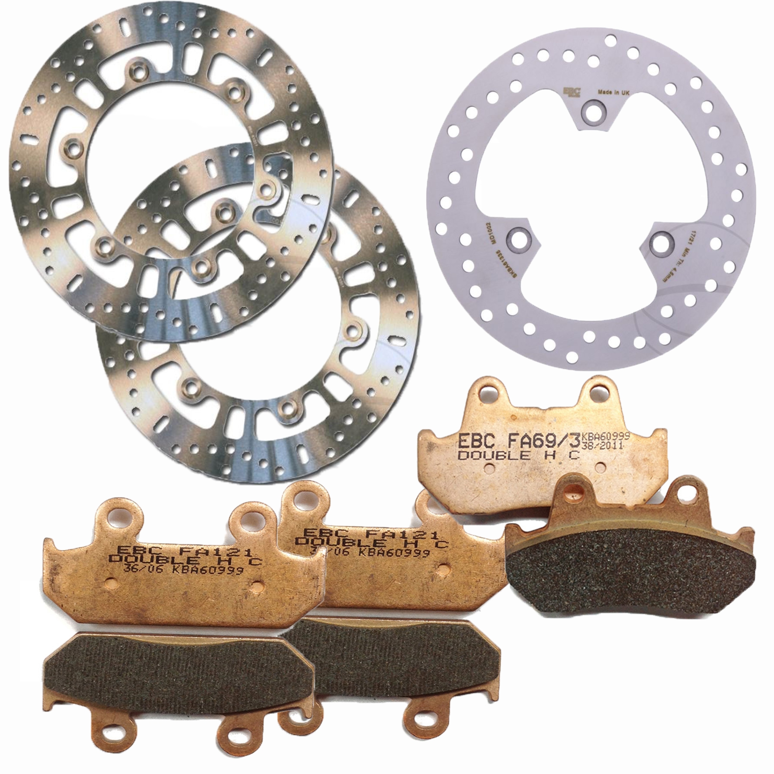 EBC Bremsen Set Bremsscheiben Bremsbeläge komplett für Honda CBR 600 F 1986-1990