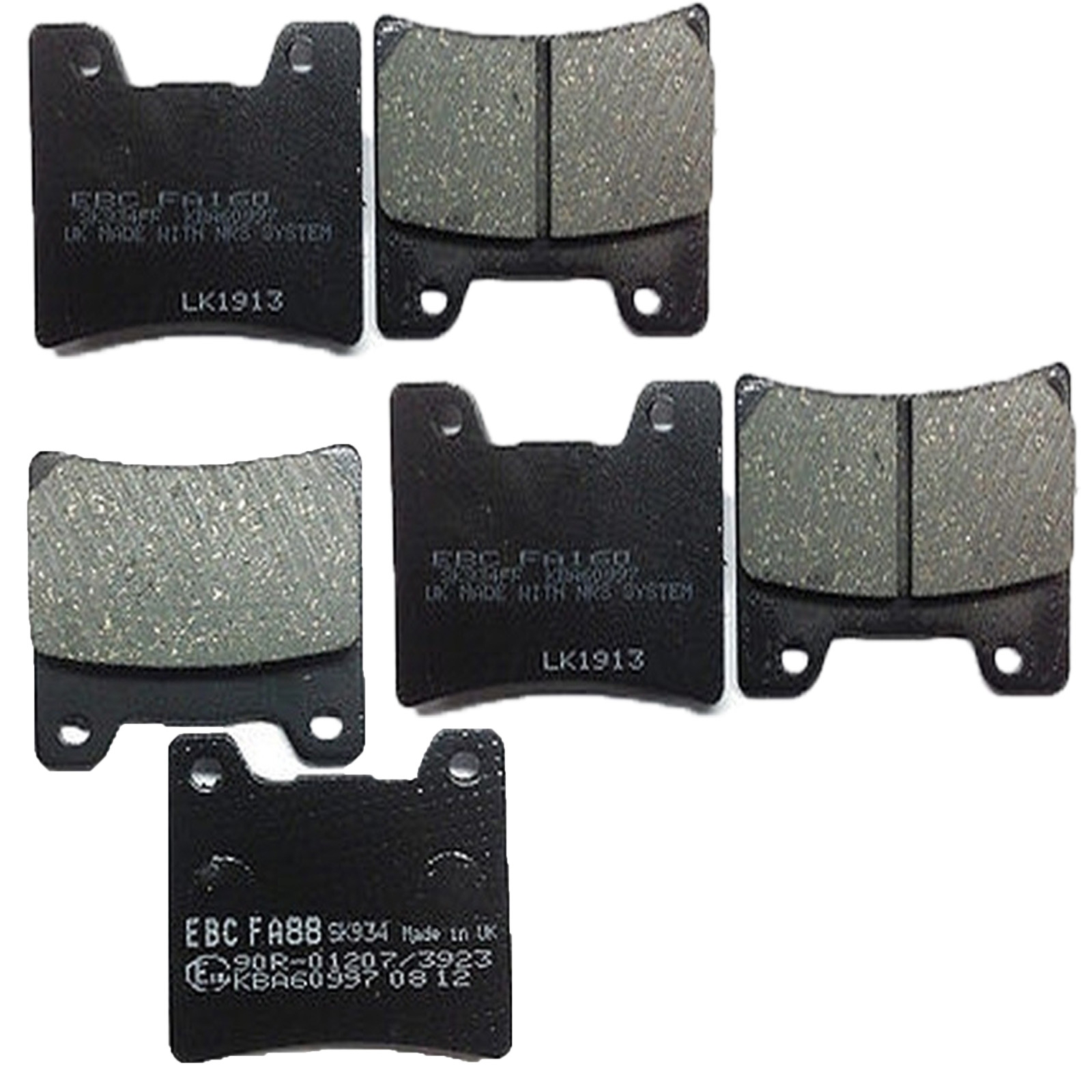 EBC Bremsbelagsatz für Yamaha FZR600 TDM850 FZR1000 Exup FJ1200 A Bremsbeläge hinten + vorne