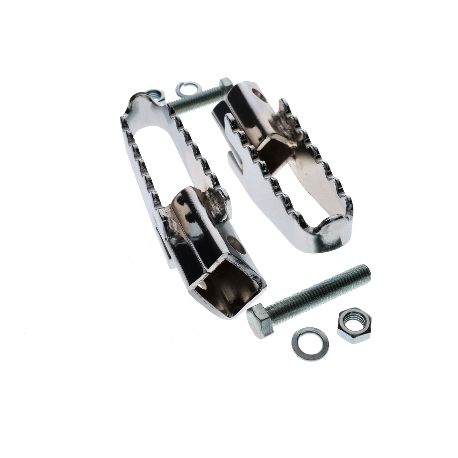 Fußrasten Satz Metall Krallenrasten chrom für Motorrad Cross Offroad Enduro Motocross