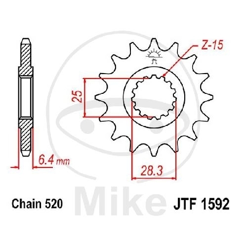 JT Ritzel 16Z Teilung 520