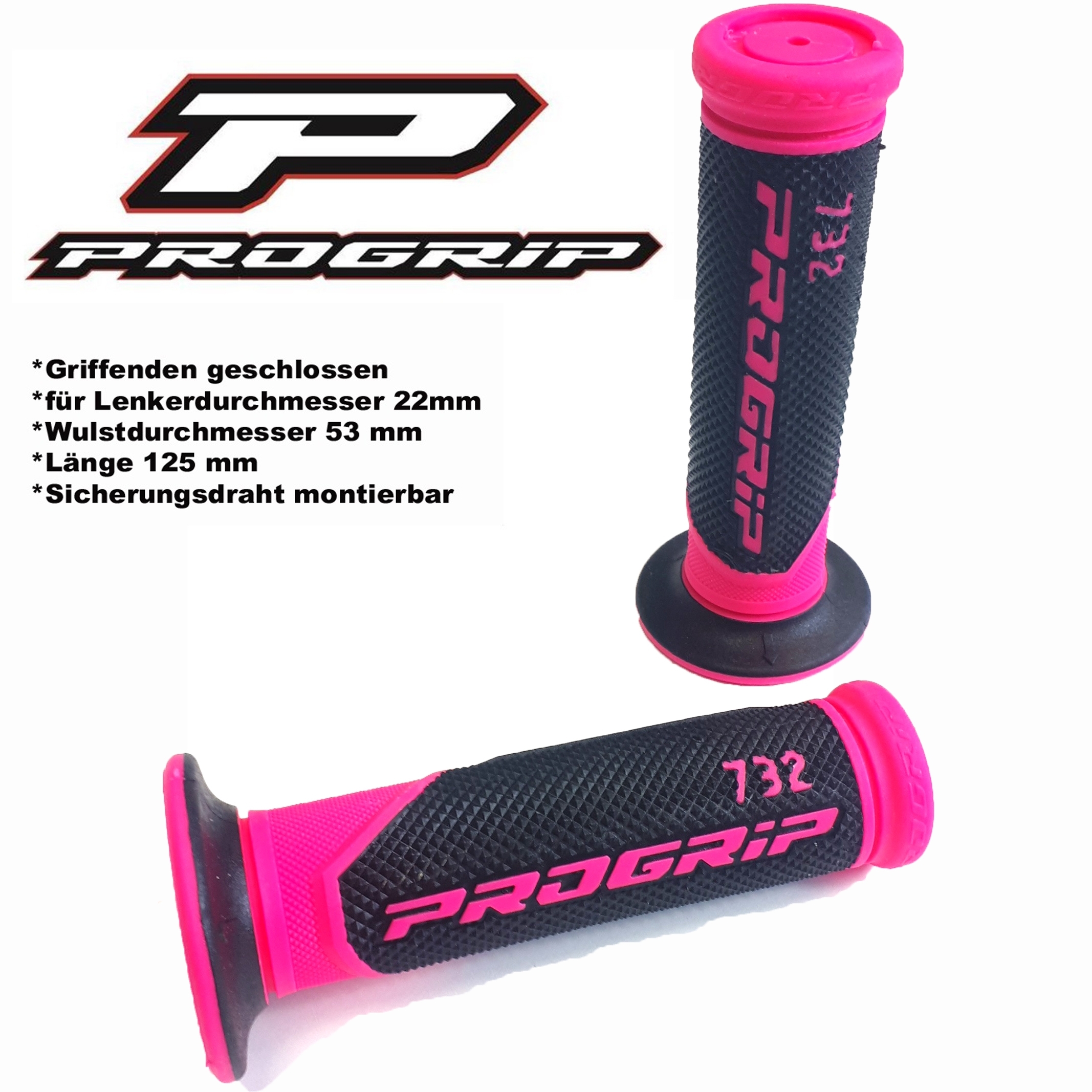 Progrip Griffgummis 732.22 schwarz / pink