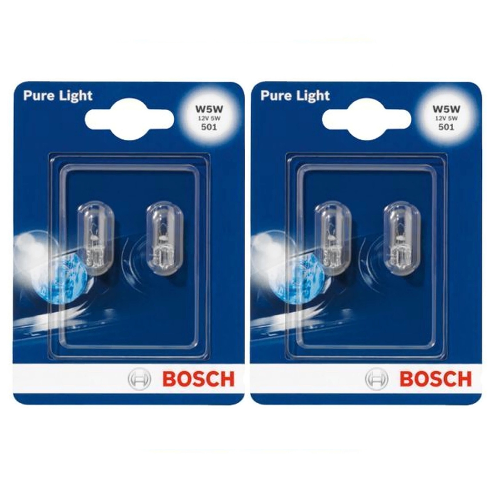 4x Bosch 1987301026 Glassockel Glühlampe W5W Pure Light 12V 5W Standlicht Kennzeichenlicht