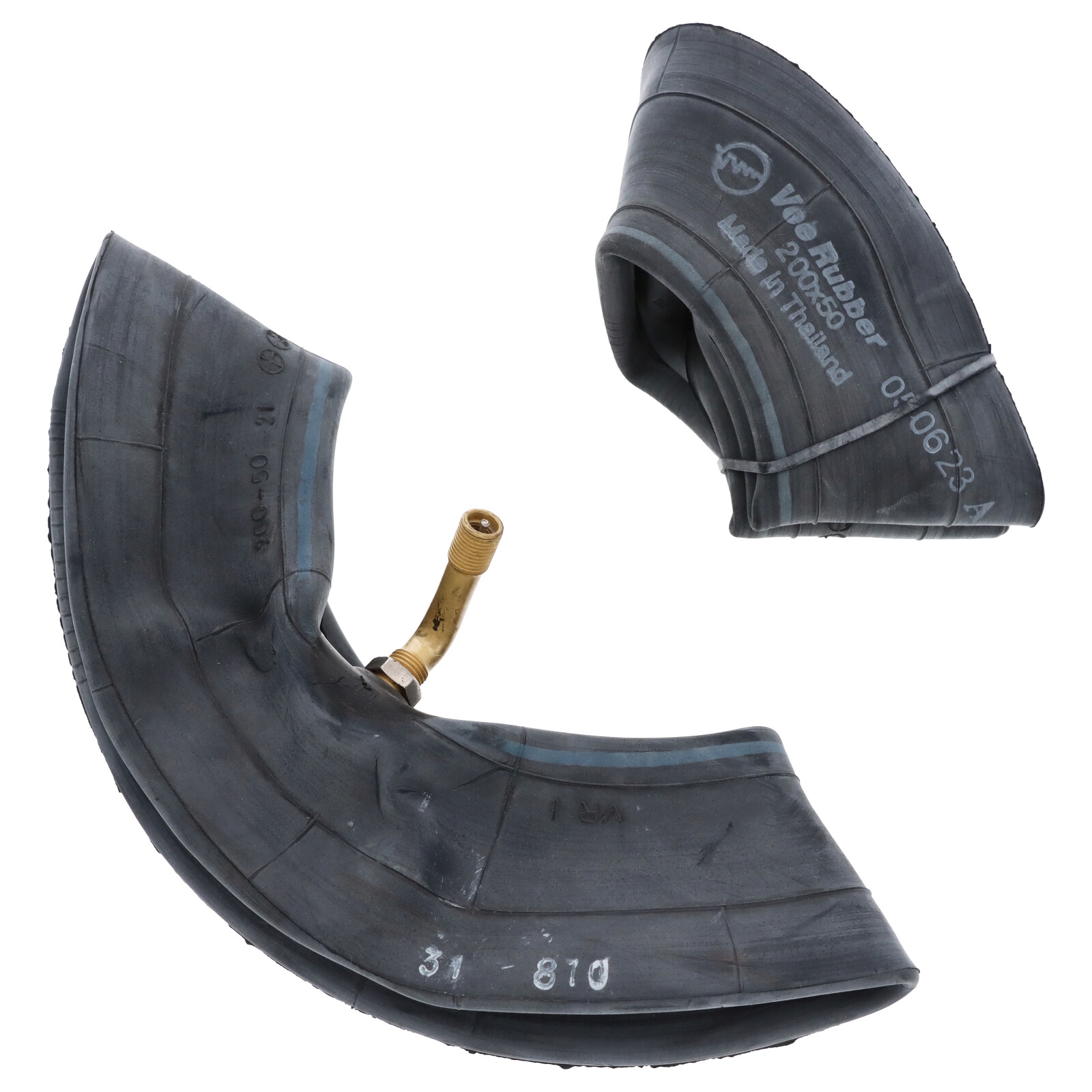2x Reifenschlauch Schlauch für Rollstuhl 200x50 7 x 3/4 90°/90° mit Autoventil Winkelventil