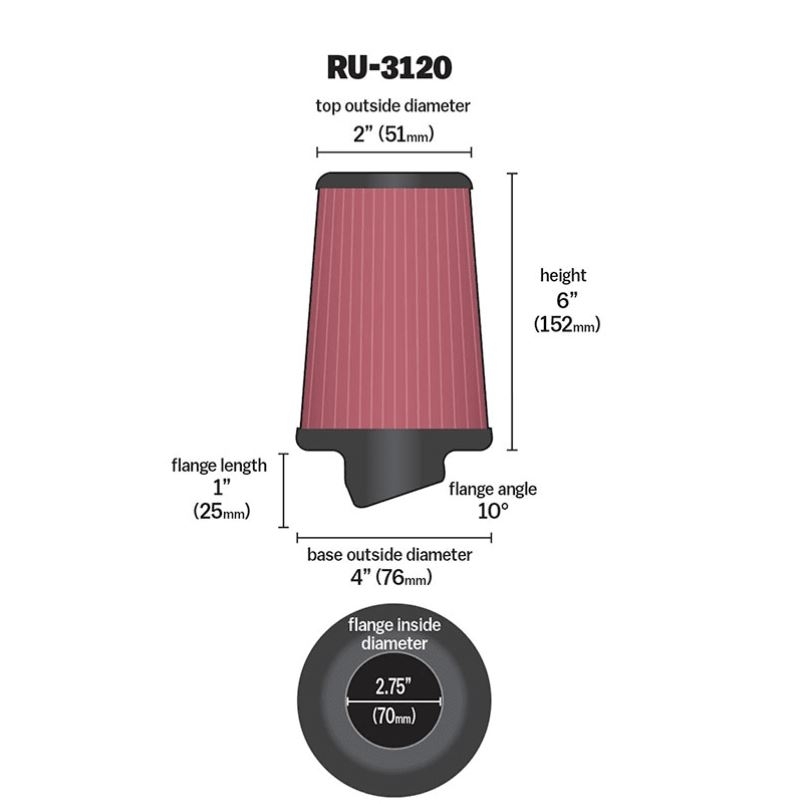 K&N universal Luftfilter RU-3120