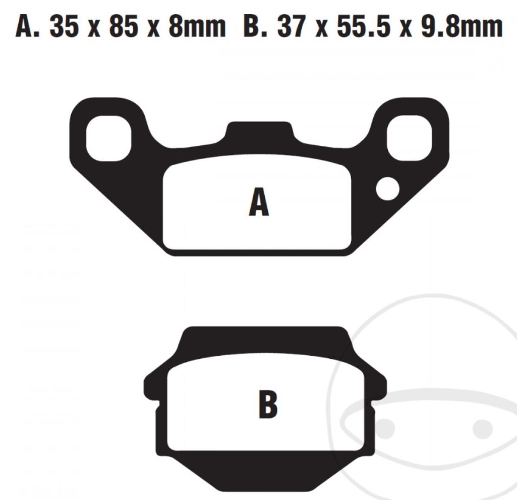 EBC Bremsbelagsatz für Kawasaki KFX 250 A 2000-2004 KEF 300 B 2001-2003 vorne+hinten