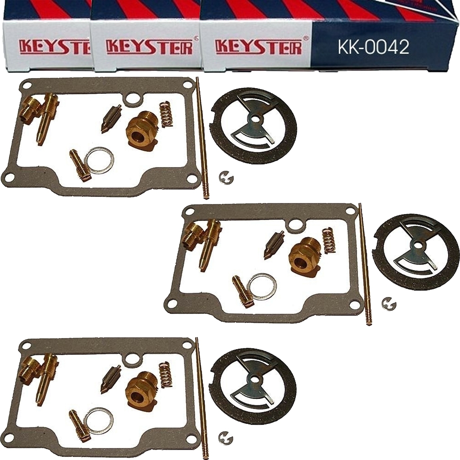 3x Keyster KK-0042 Vergaser Reparatursatz für Kawasaki KH 500 A 1976 - 1977 KH500A