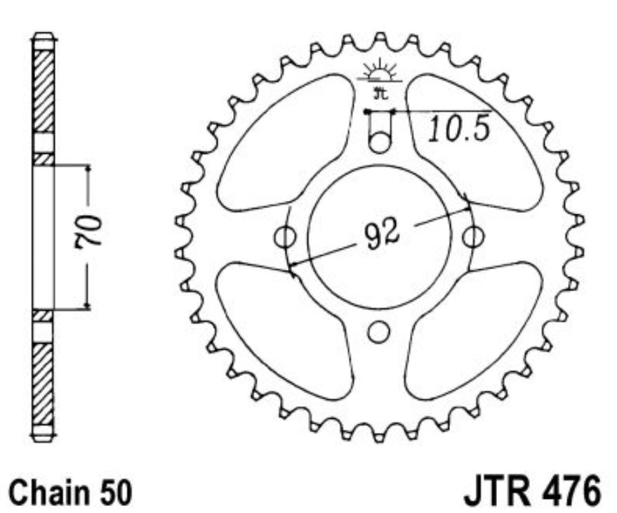 JT Kettenrad 41 Z Teilung 530 für Kawasaki KH S3 400 Z250 305 400 440 500 ZZR250