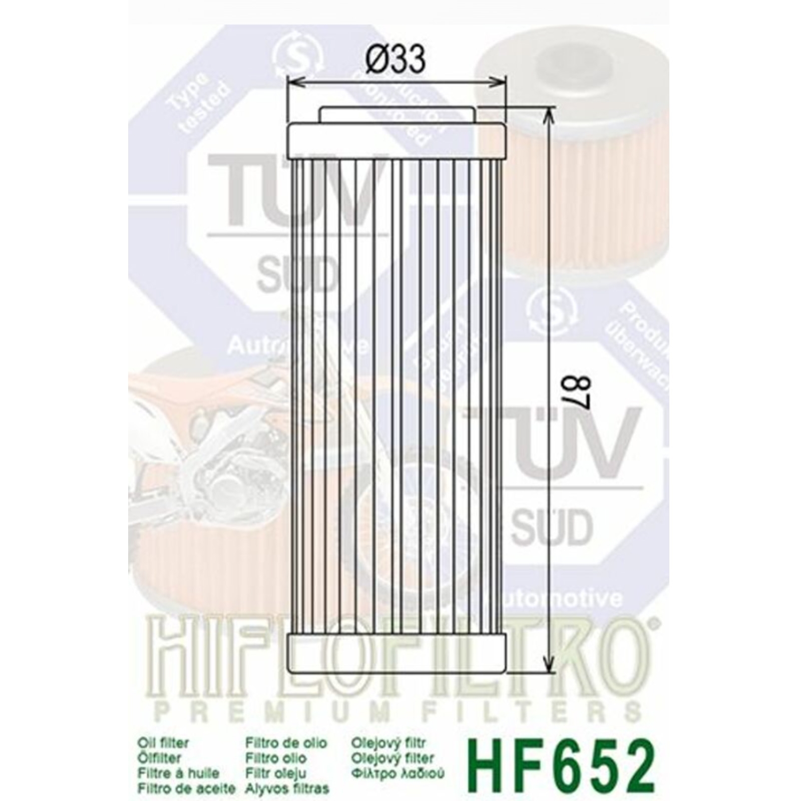 5x HF652 HiFlo Ölfilter für KTM EXC EXC-F EXC-R Freeride SMR SX-F Husqvarna FC FE FS