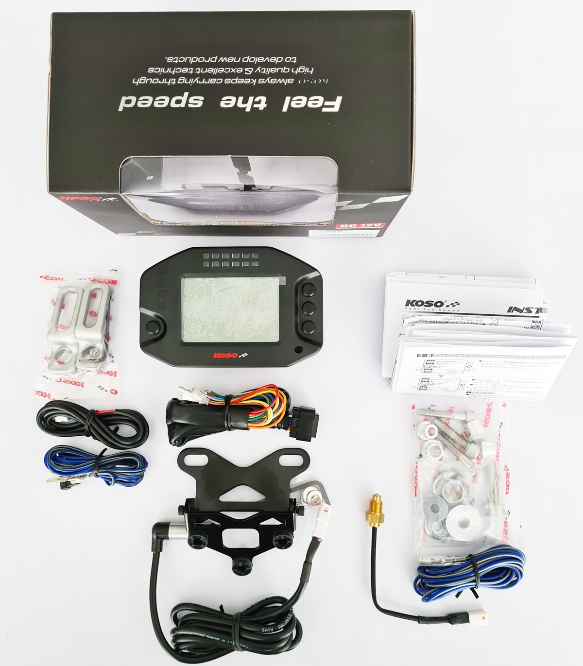 KOSO RS2 Multifunktions-Cockpit Tachometer Drehzahlmesser RPM Temperatur