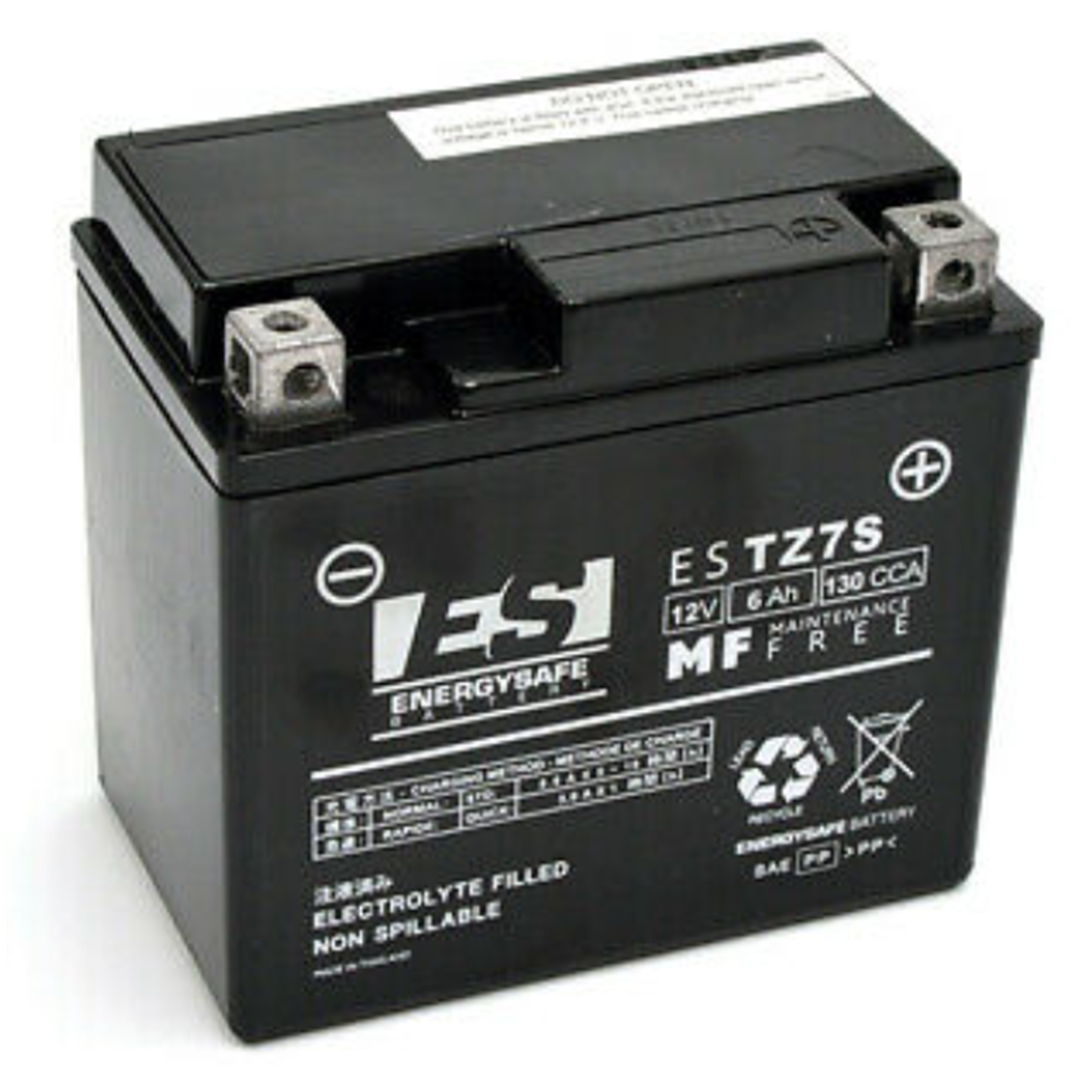 ES Enerysafe Gel Batterie YTZ7-S 12 V 6 Ah 130 A (CCA) 113 x 70 x 105 mm