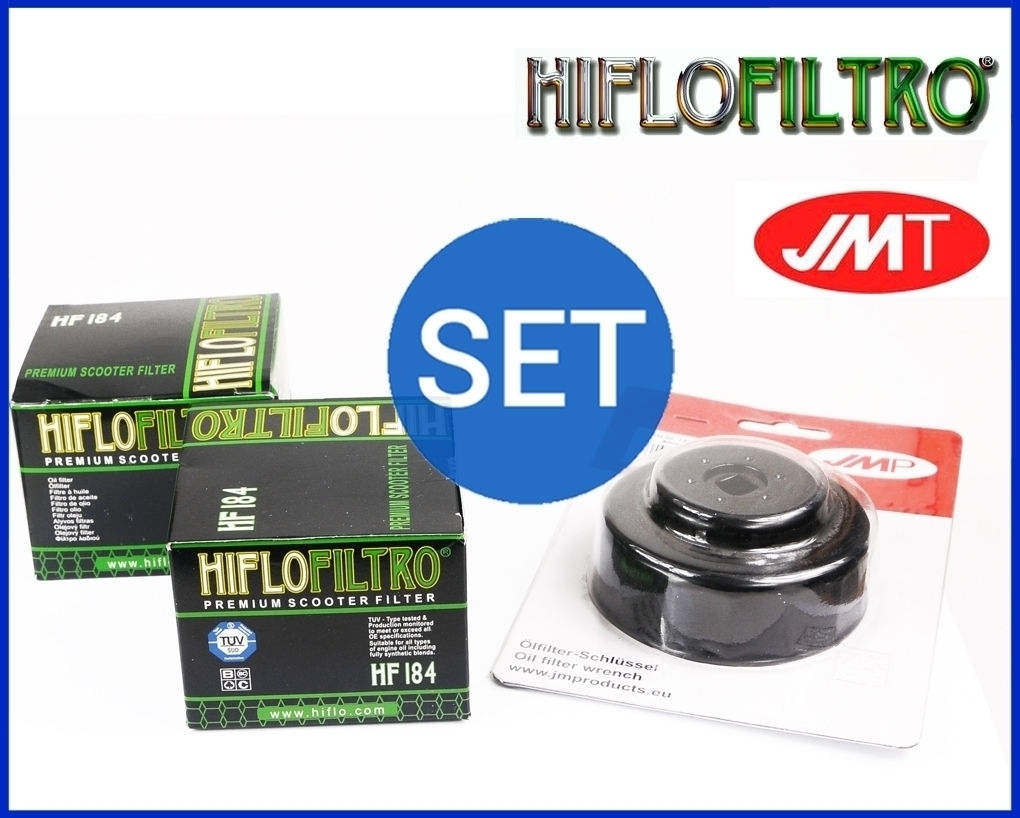 2x Hiflo Ölfilter für Piaggio MP3 Gilera Nexus Fuoco Peugeot Malaguti Aprilia mit Ölfilterschlüssel