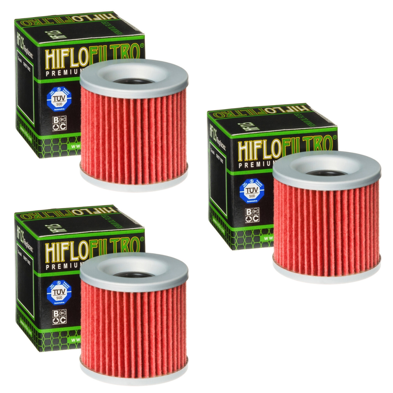 3x Hiflo HF125 Ölfilter für Kawasaki GPZ 305 Belt Drive 1984-89 Z250 1979-82 Z305