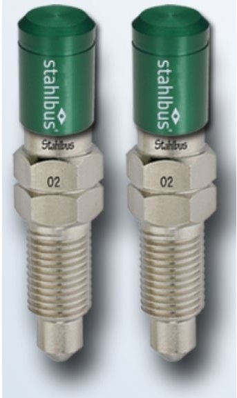 2x stahlbus Schnell-Entlüfterschraube Entlüftungsventil 3/8 Zoll-24UNFx16 + Alukappen Grün