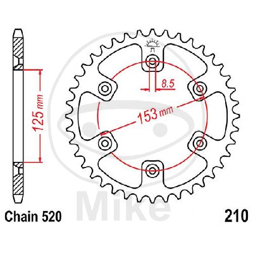 JT Kettenrad 39Z Teilung 520 JT Sprockets JTR210.39