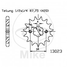 ESJOT Ritzel 19 Zähne  Teilung 420  / 50-13023-19