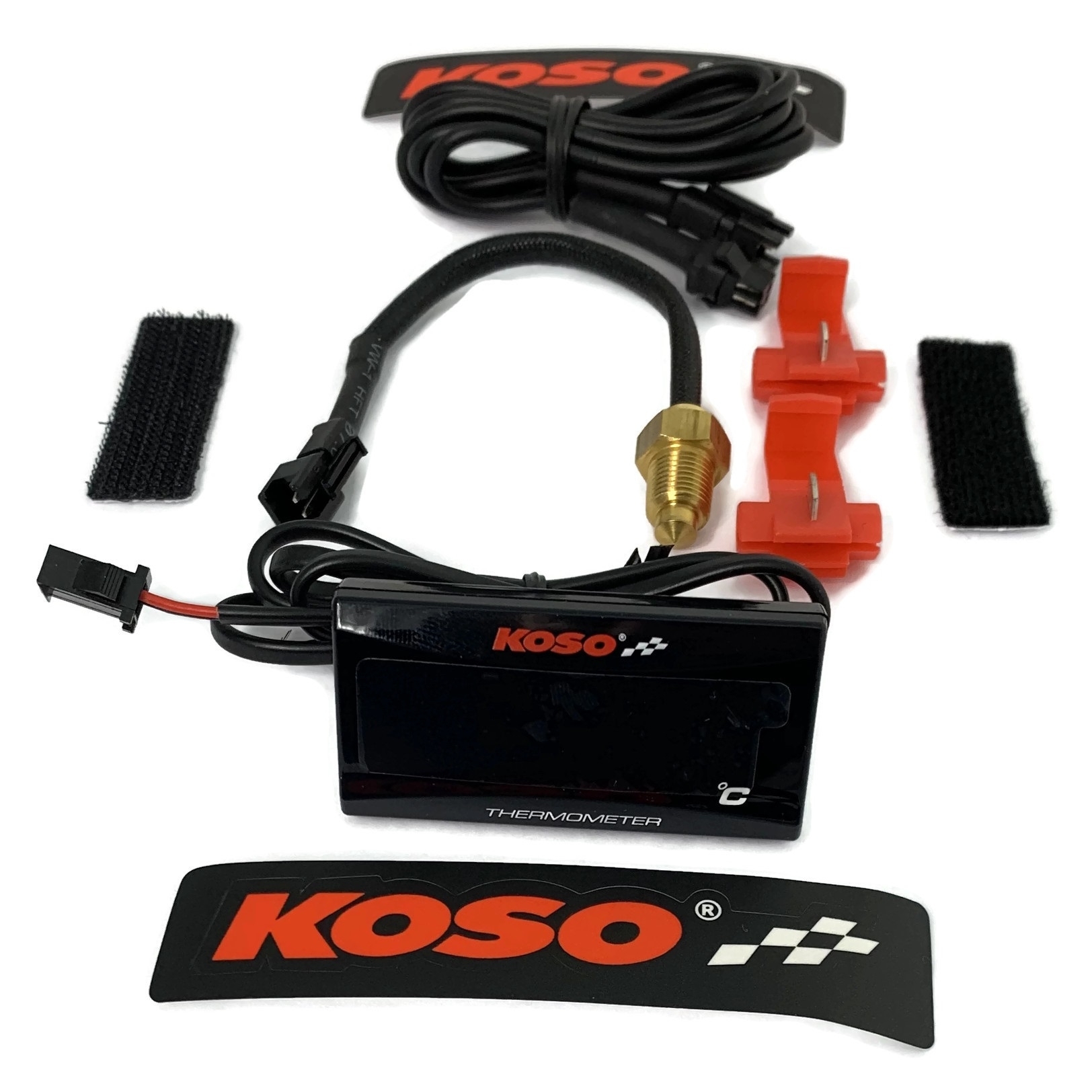 KOSO Thermometer für Öl- oder Wassertemperaturanzeige,0-120° C,Temperaturwarnung