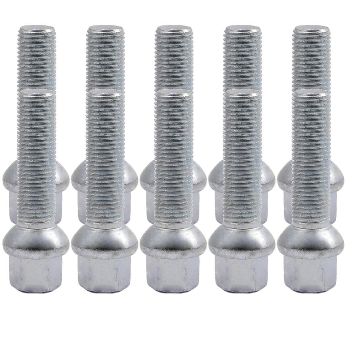 10er Pack Radschrauben Kugelbund M12 x 35mm