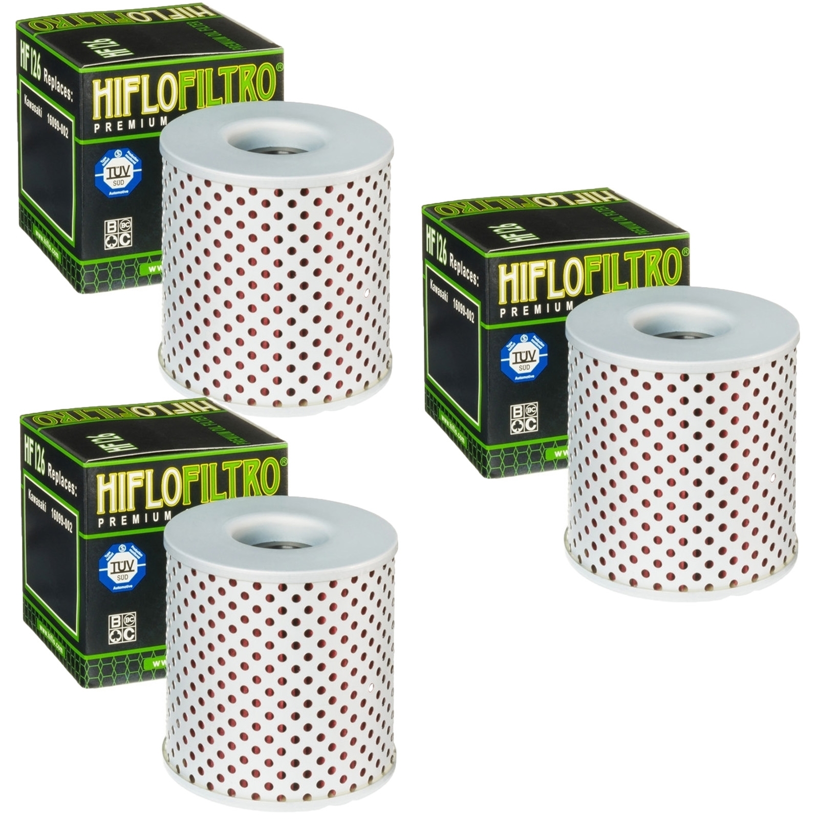 3x Hiflo HF126 Ölfilter für Kawasaki Z750 Z1000 Z Z/ZG 1300 Z1 Z1R Z1A Z1B