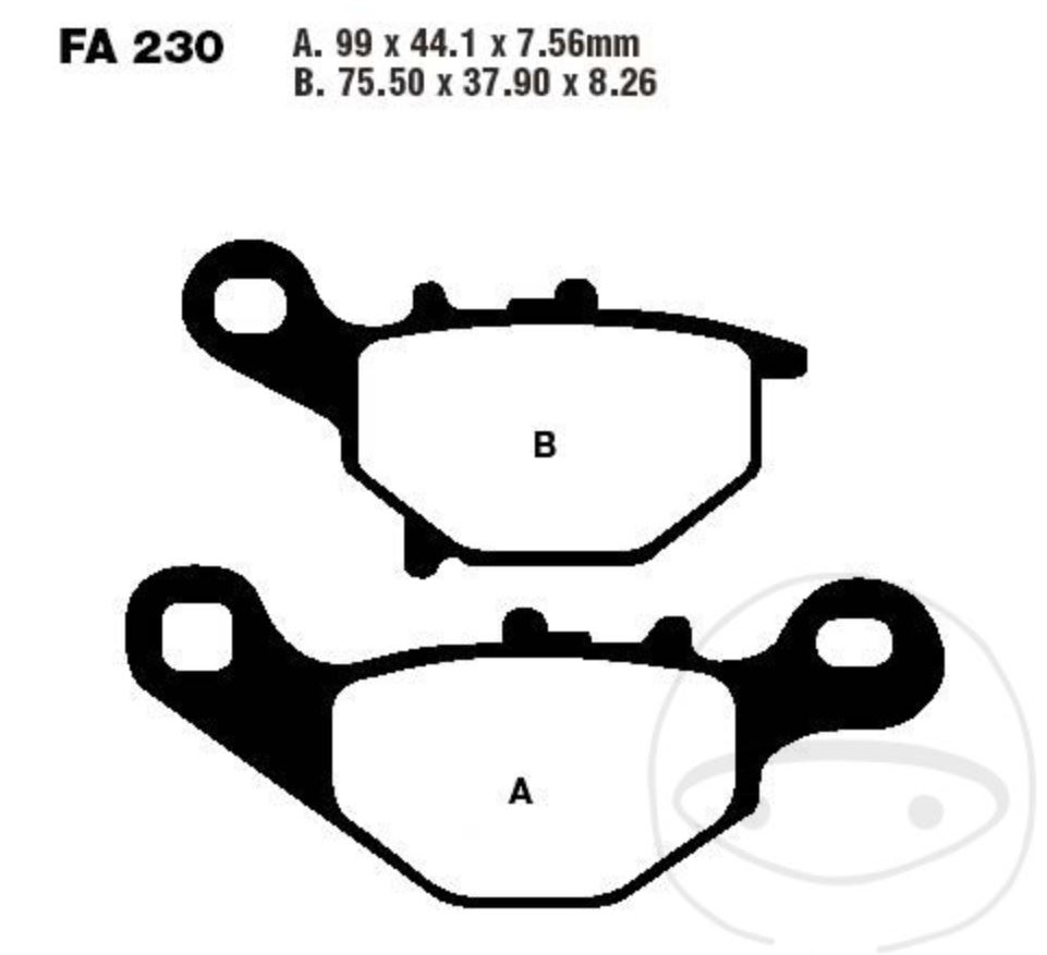 EBC Bremsbelagsatz für Kawasaki KMX125 B 1999-2003 MX125BBCB vorne + hinten
