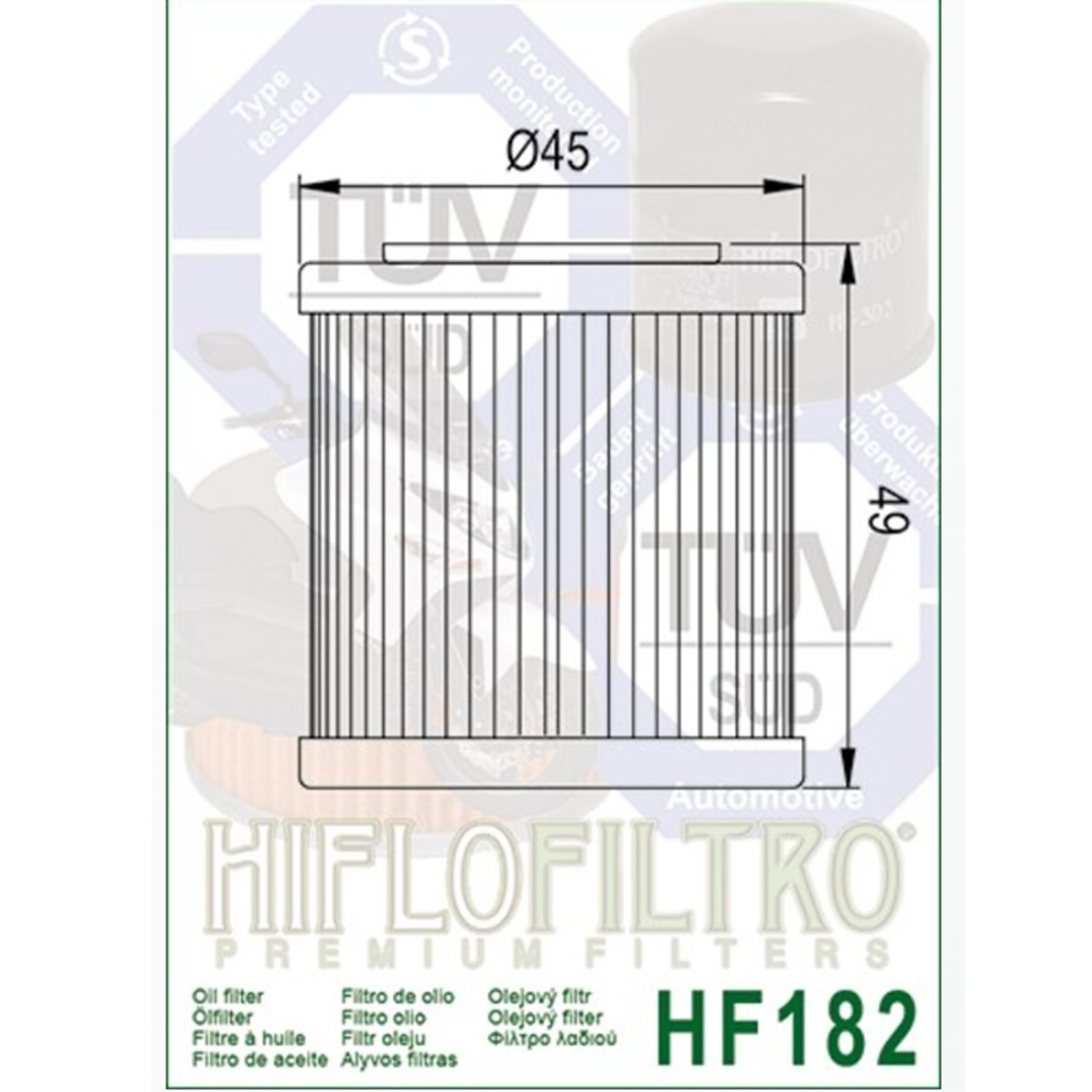 HIFLO HF182 Ölfilter für Piaggio Beverly 350 ie 2012-2020 Beverly 400 ie MP3 400 ie