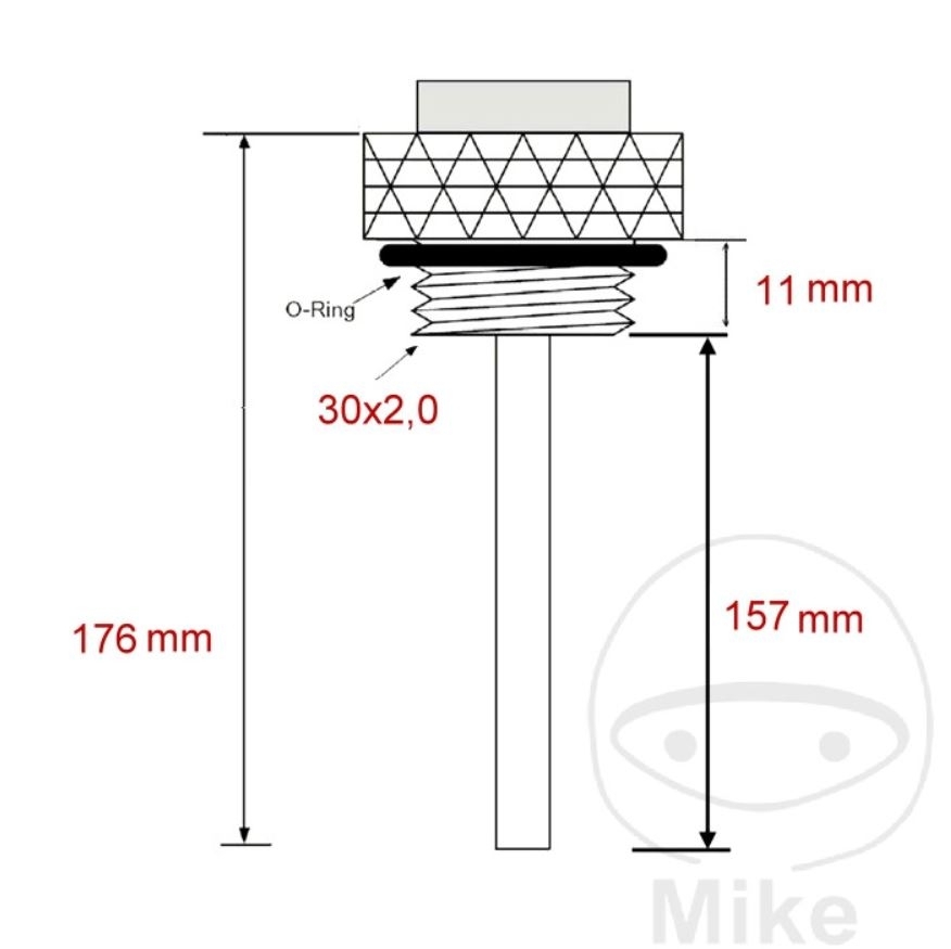 Direktmesser Ölthermometer 30x2.0 für Honda NX650 Dominator RD02 1988-94 XL600 PD04 1985-1987