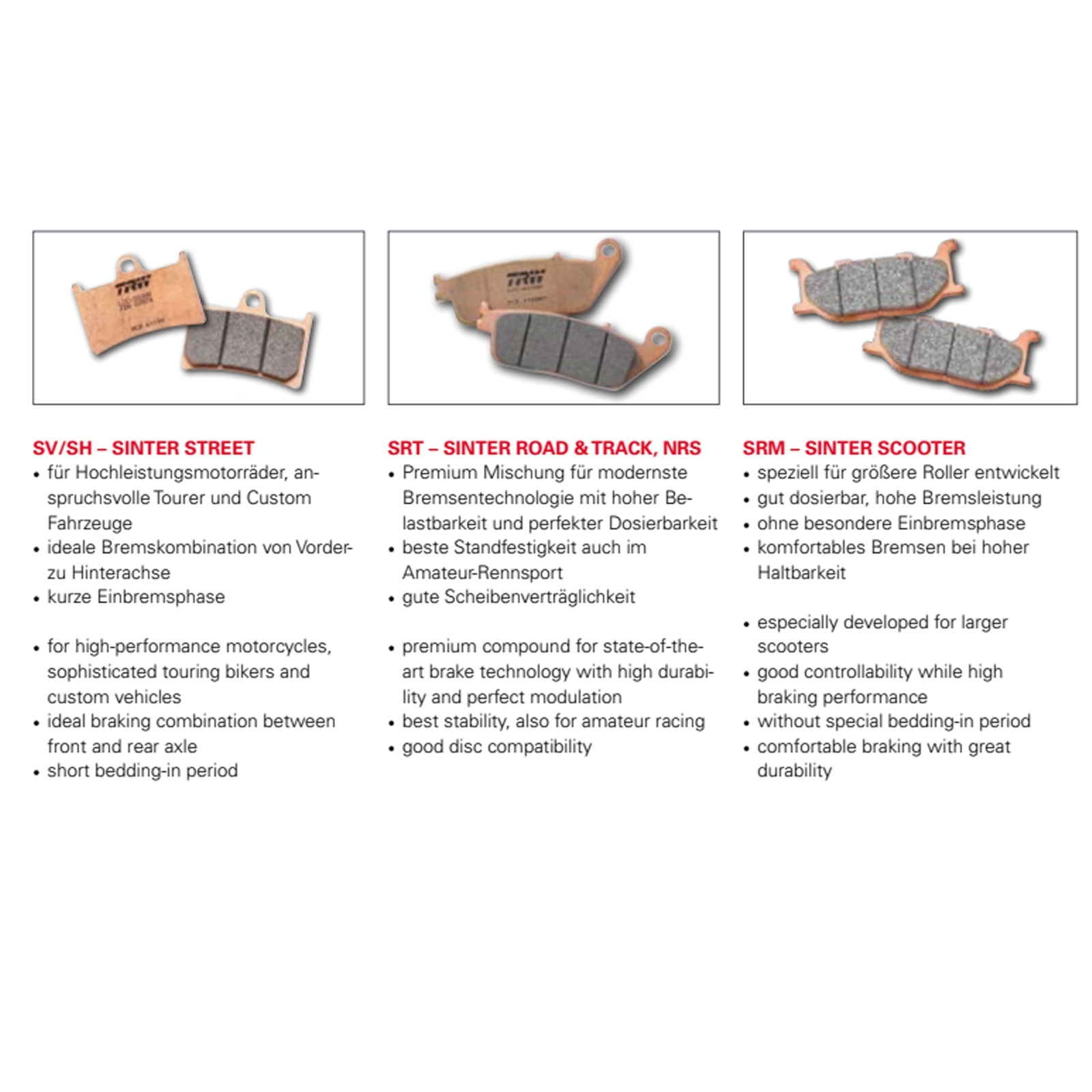 TRW Sinter Bremsbelagsatz vorne komplett für Kawasaki KVF650D Brute Force KFX450 KFX700