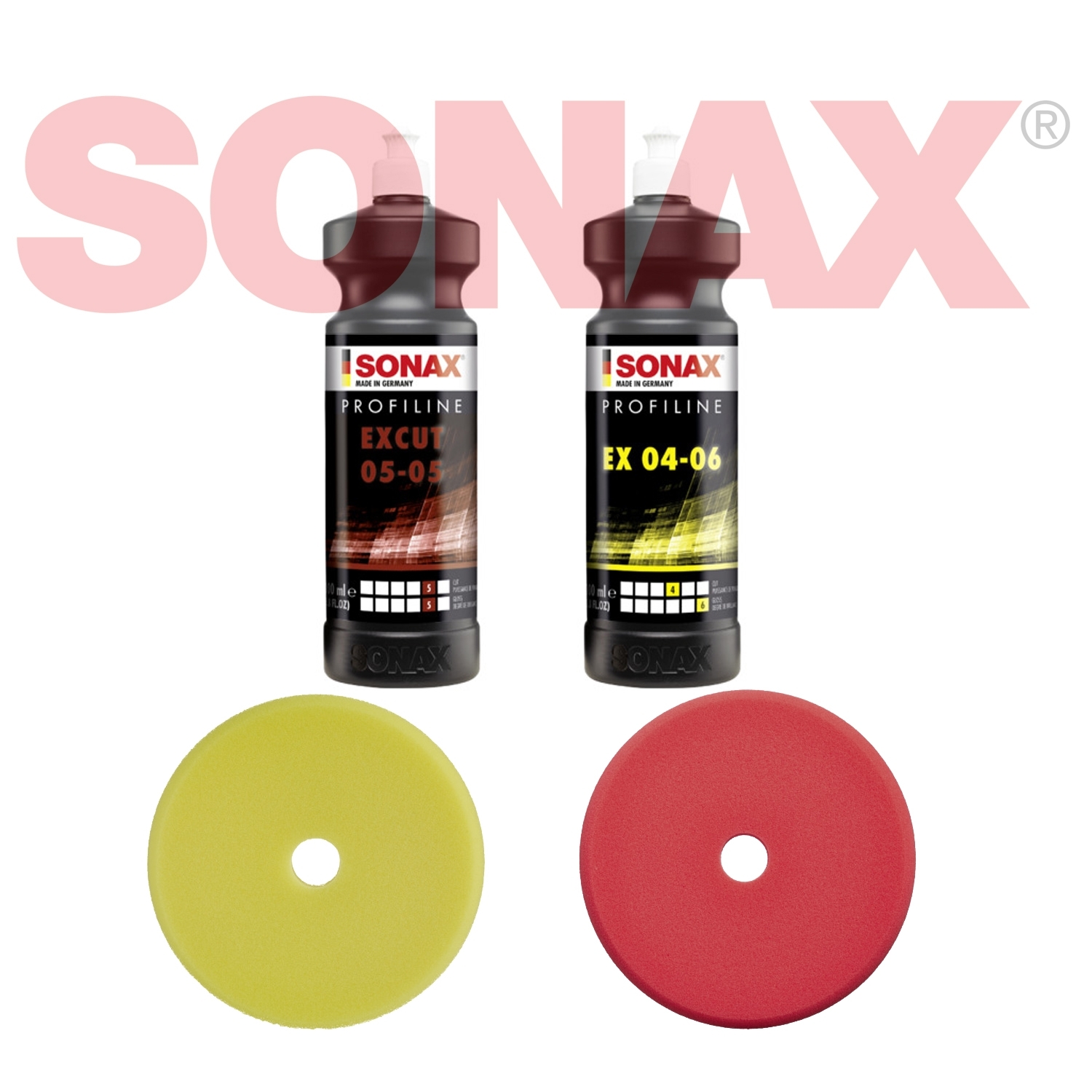 SONAX Exzenter-Set Polituren 2 X 1L + 2 X PolierSchwamm