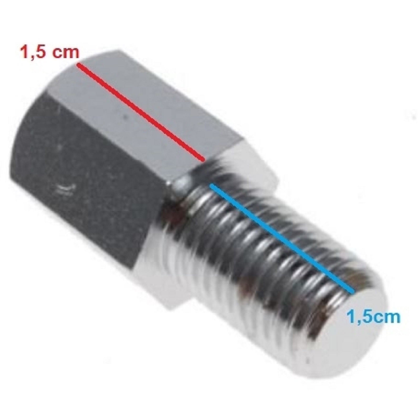 Satz Spiegeladapter chrom M10 Rechtsgewinde auf M10 Linksgewinde Motorrad Roller Moped