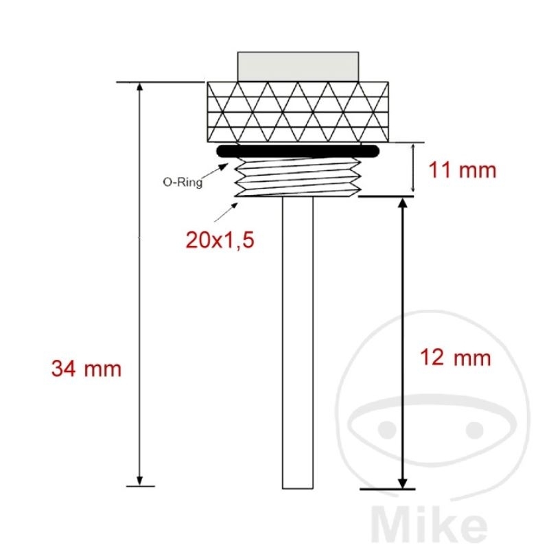 Öltemperatur Direktmesser 20x1.5mm für Suzuki DR650 GSF400 GSX750 GN125 SFV650