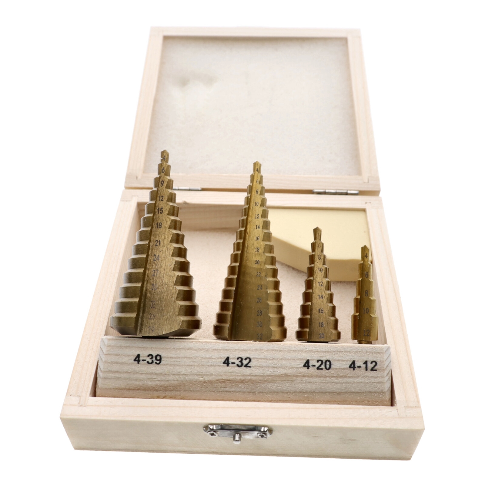 4x HSS Stufenbohrer Kegelbohrer Set 4-12/20/32/39 mm Schälbohrer Konusbohrer Blechbohrer