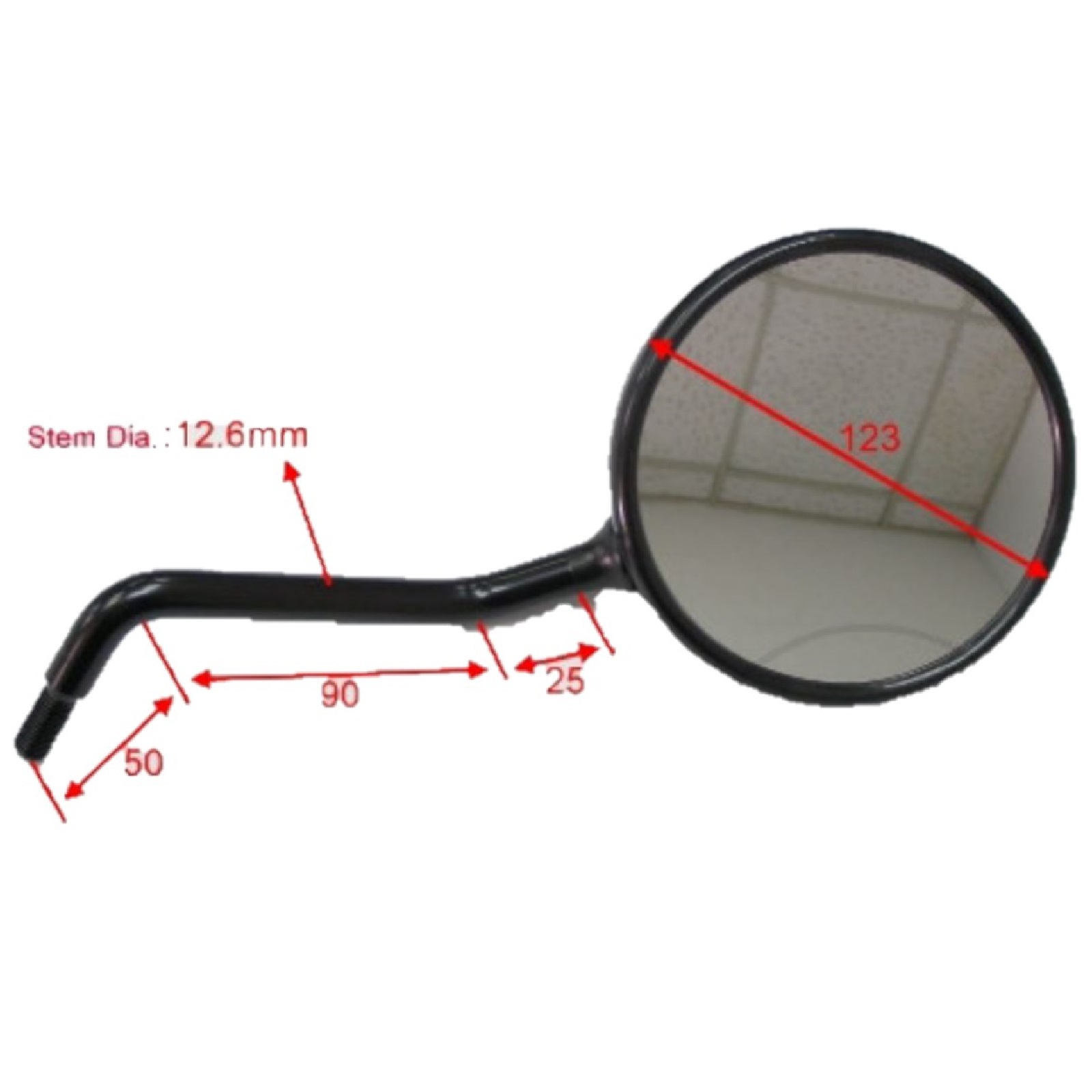 Spiegel für Honda XRV 750 1993-2003 aus Stahl in schwarz mit M10 Linksgewinde e-geprüft