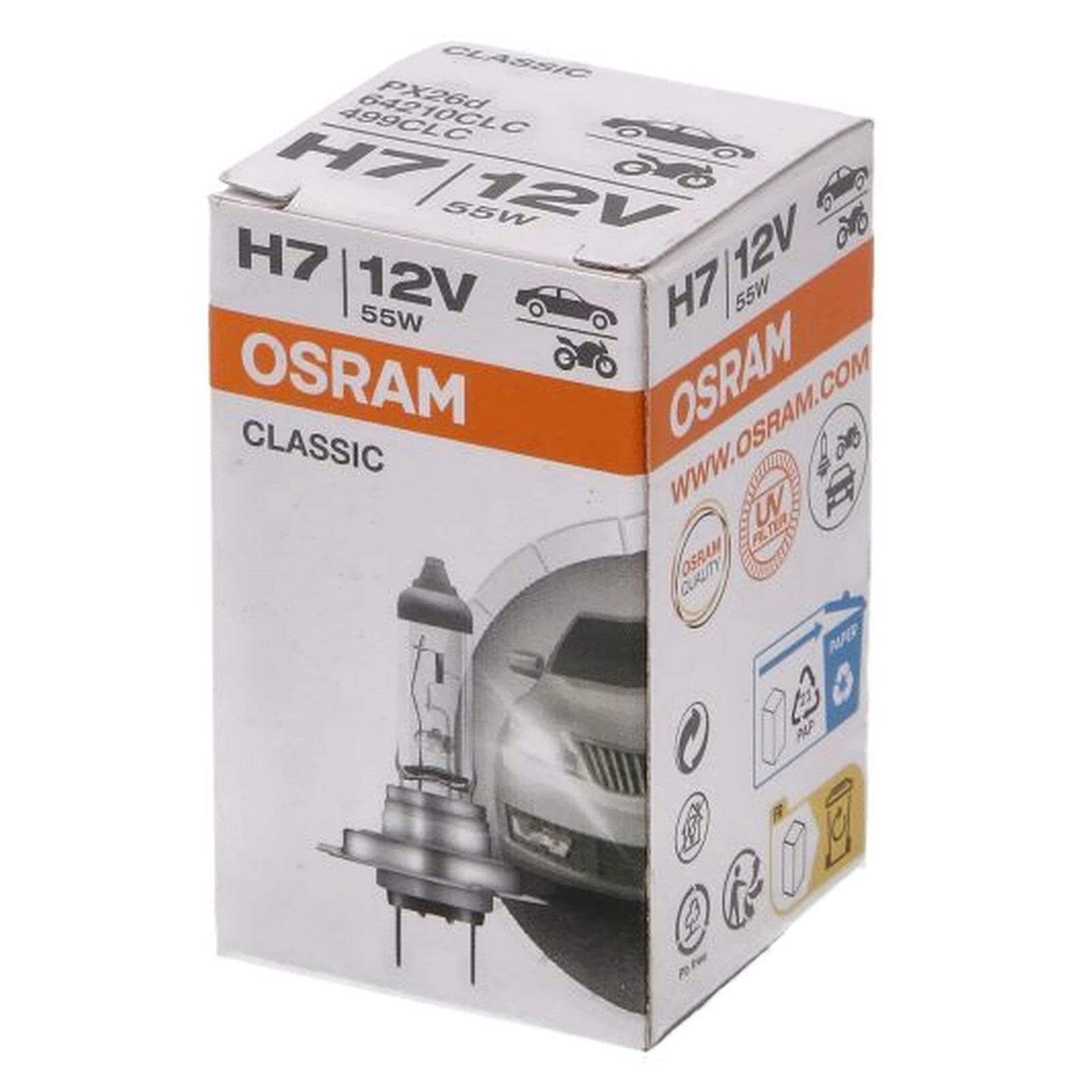 OSRAM 64210CLC H7 Halogenlampe 12V 55W für Scheinwerfer Classic