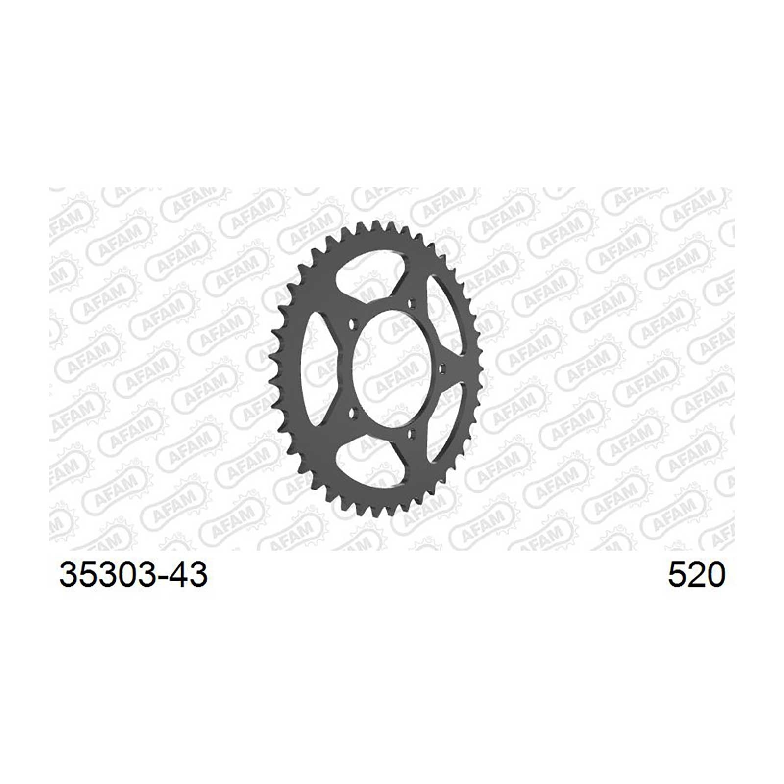 AFAM Kettenrad Teilung 520 43 Zähne Stahl schwarz