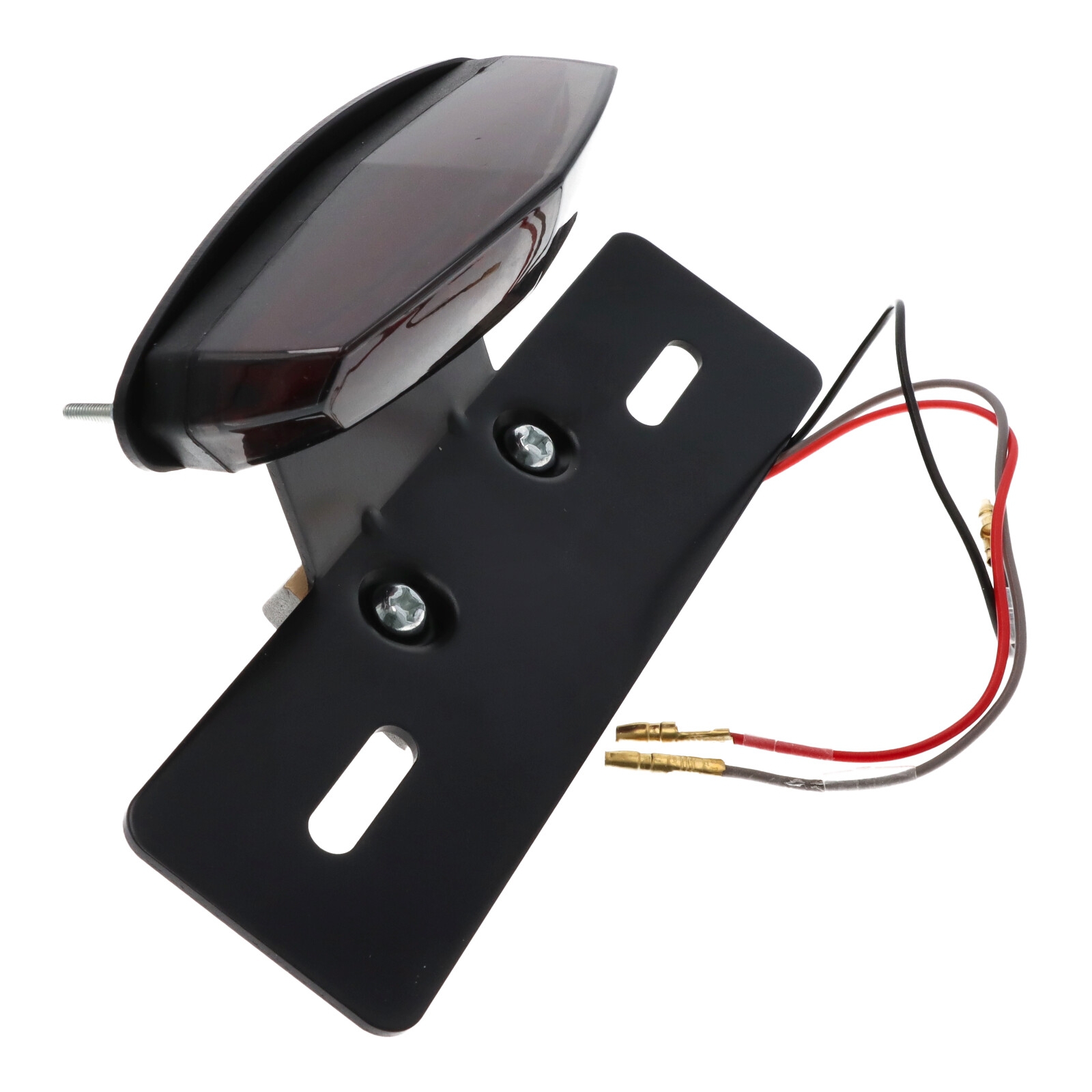 Universelle LED Rückleuchte für Motorräder und Roller M6 x 1.0 mm getönt, schwarzes Gehäuse