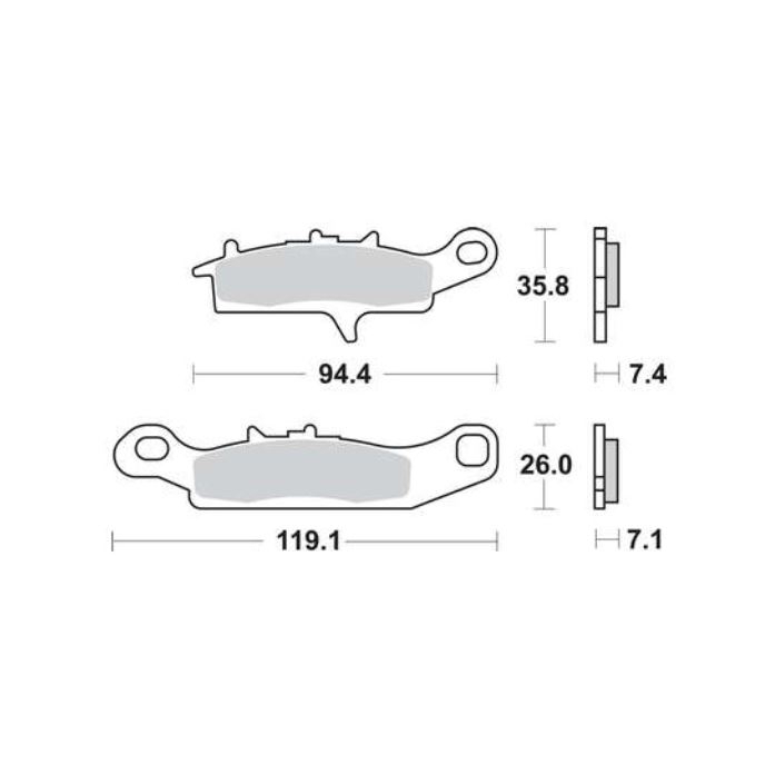 TRW MCB757SI Sintermetall Bremsbeläge vorne für Kawasaki KVF650D Brute Force KFX700 KFX450