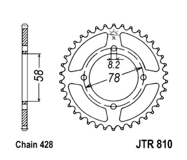 JT Kettenrad 50 Zähne Teilung 428 / JTR810.50 JT Sprockets