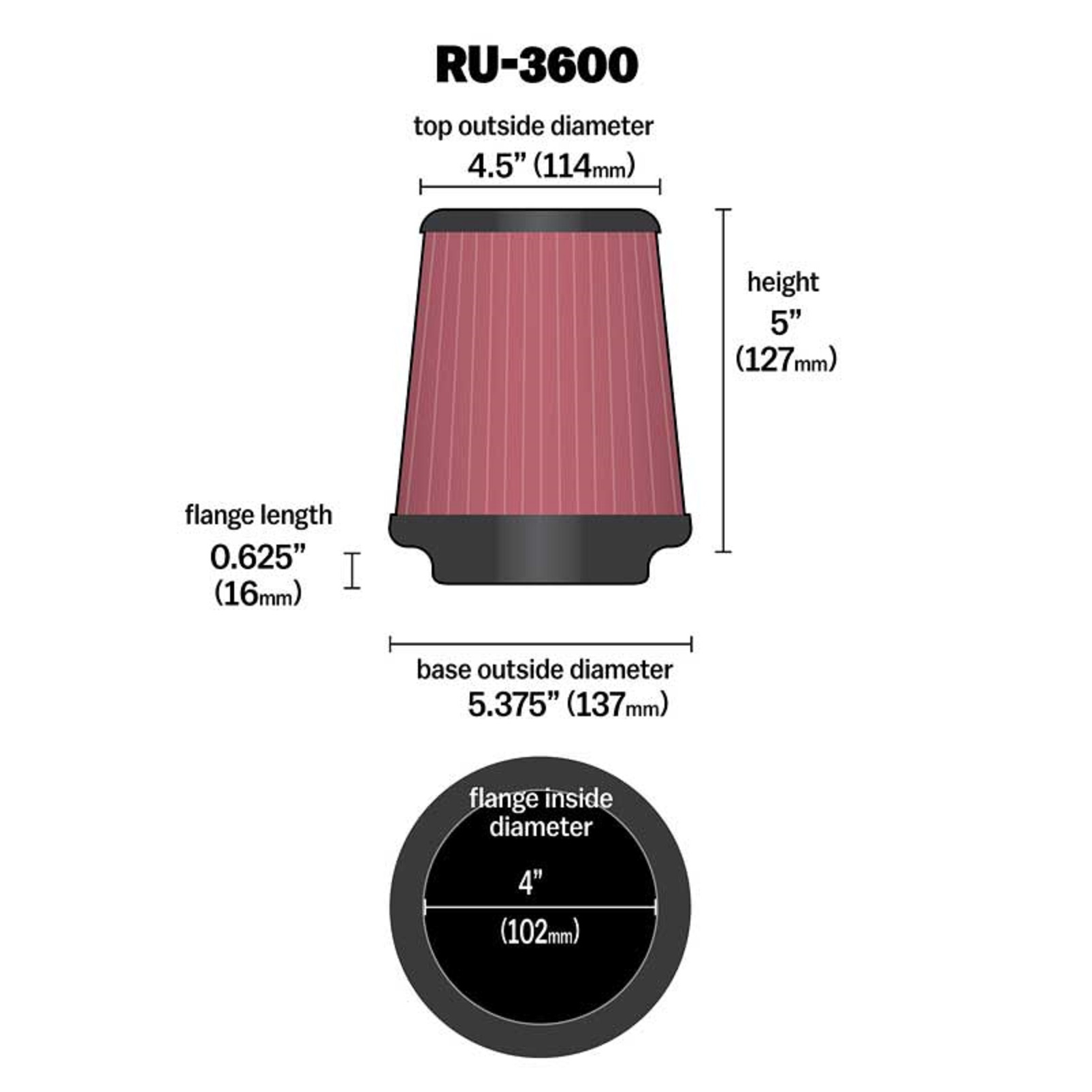 K&N Universalluftfilter Universeller Einsatz Auto Quad Motorrad Maschinen