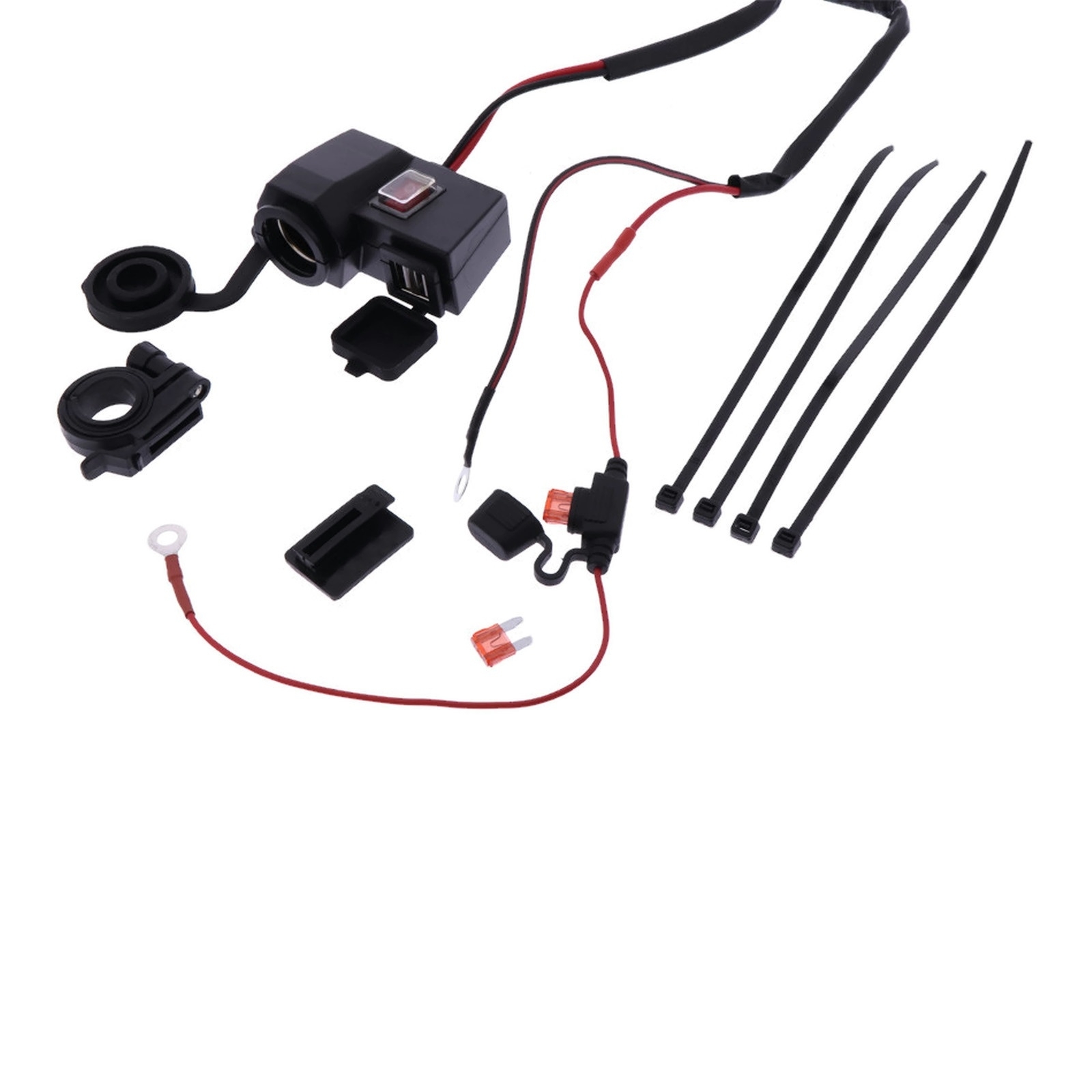 Zigarettenanzünder Steckdose + USB Steckdose mit Sicherheitsschalter