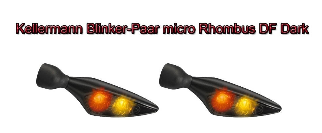 Kellermann Blinker-Paar Rücklicht Micro Rhombus Dark, schwarz,  hinten rechts, E-geprüft