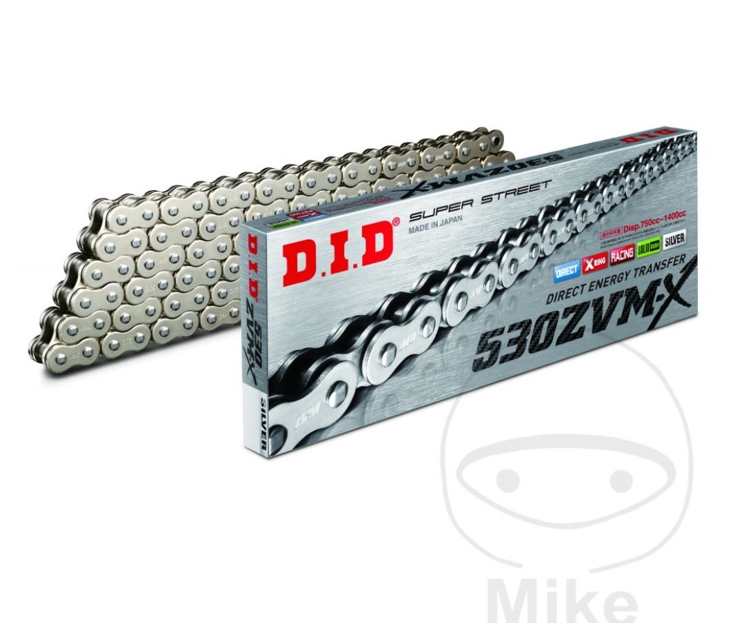 DID Motorrad X-Ringkette ZVMX silber 530 Teilung 112 Glieder endlos/geschlossen