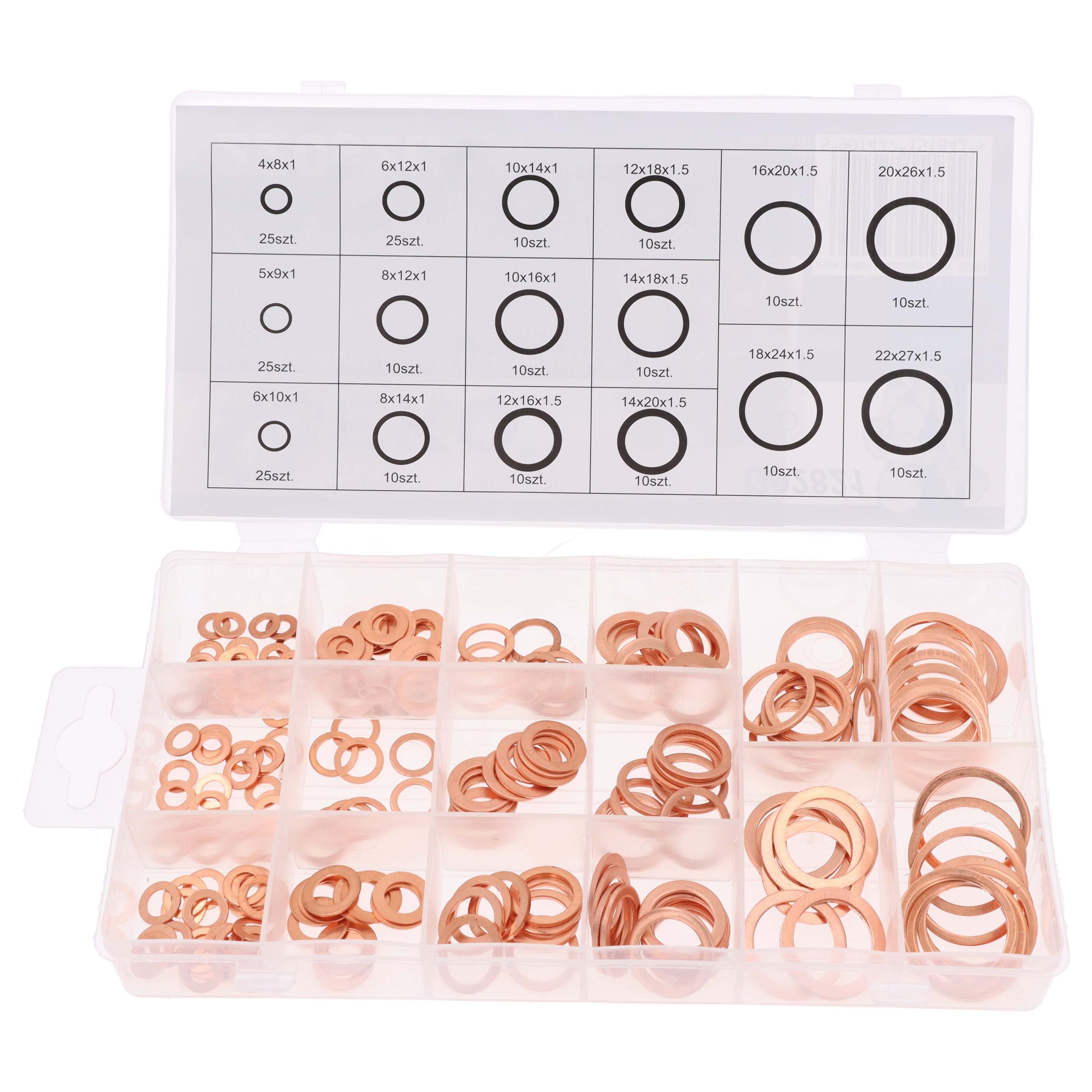 220 teilig Unterlegscheibe Kupfer Dichtung Set Kupferring Dichtring Ölablass