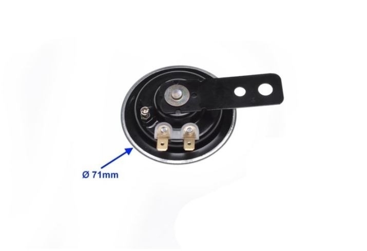 Motorrad Hupe chrom/schwarz, 12 Volt, 71 mm
