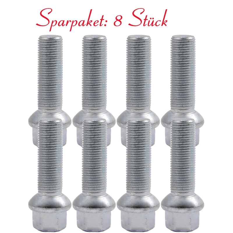 8er Pack Radschrauben Kugelbund M14 x 47mm