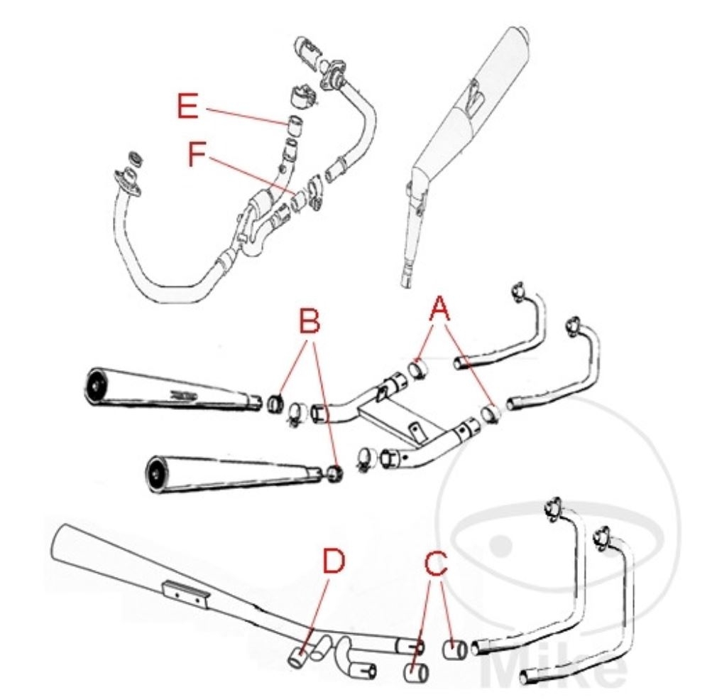 Auspuff Verbindungsdichtung S410510012058 für Suzuki GSF 600 750 1200 Moto Guzzi Breva Griso Norge