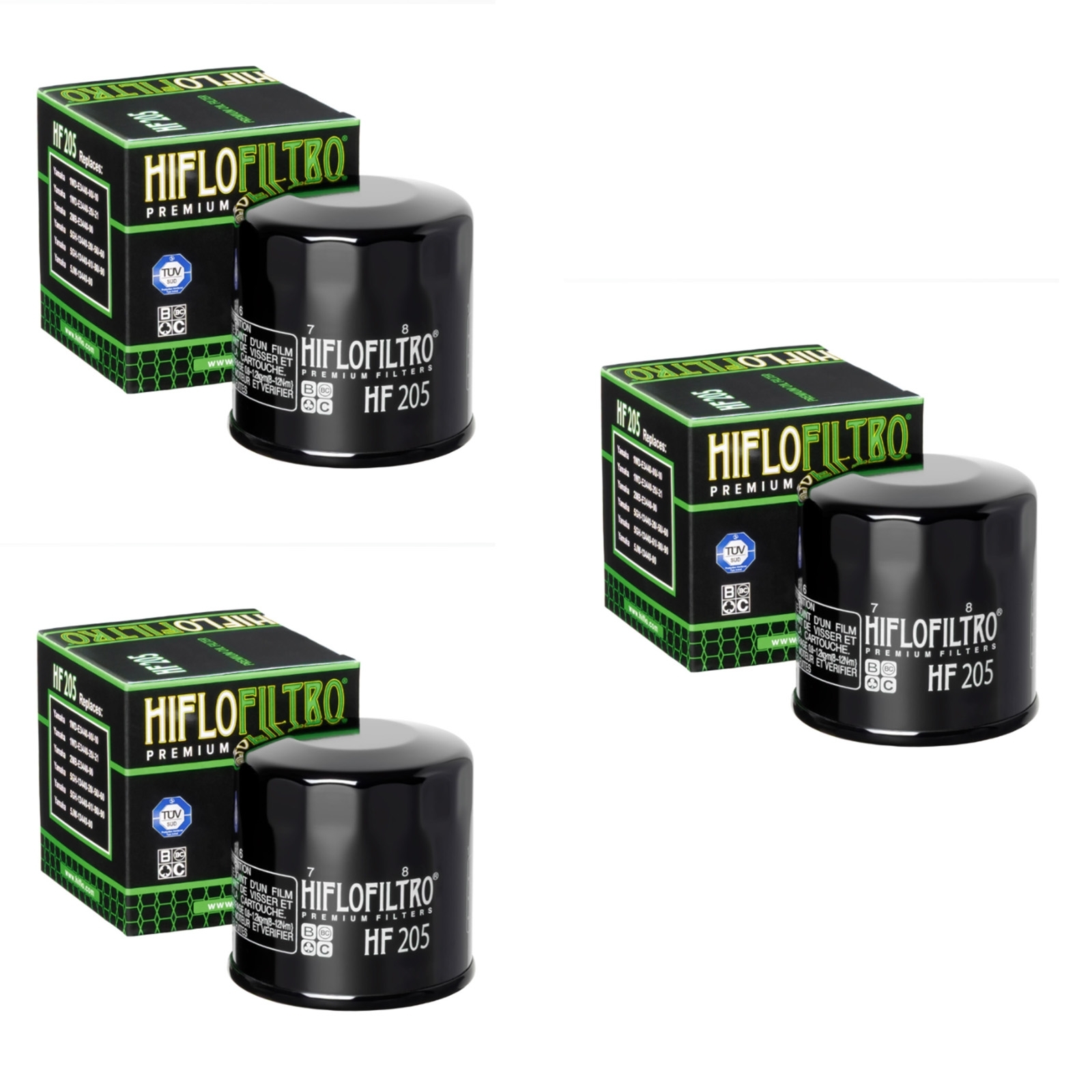 3x Hiflo HF205 Ölfilter für Yamaha MT07 700 MT09 900 R6 R7 Tracer 9 XSR900 XTZ700 YFM450 YFM700 YZFR1 YXZ