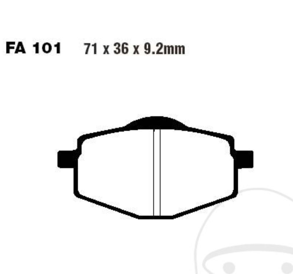 Bremsbeläge SFA101HH für Yamaha Italjet MBK Sachs XC Millennium Bee TR F R 125