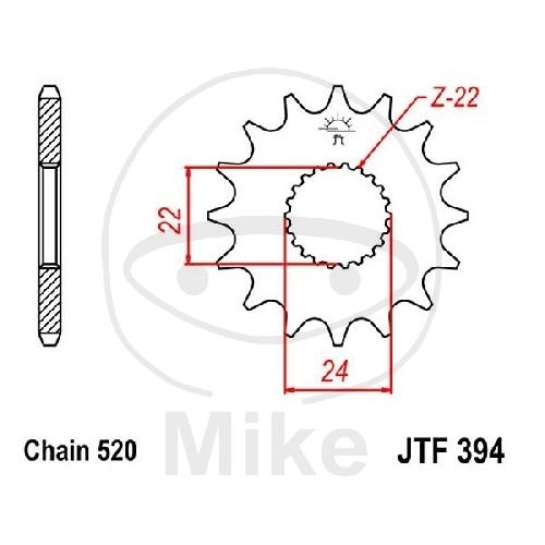 JT Ritzel 17 Zähne 520 Teilung feinverzahnt / F394-17 JT Sprockets JTF394.17