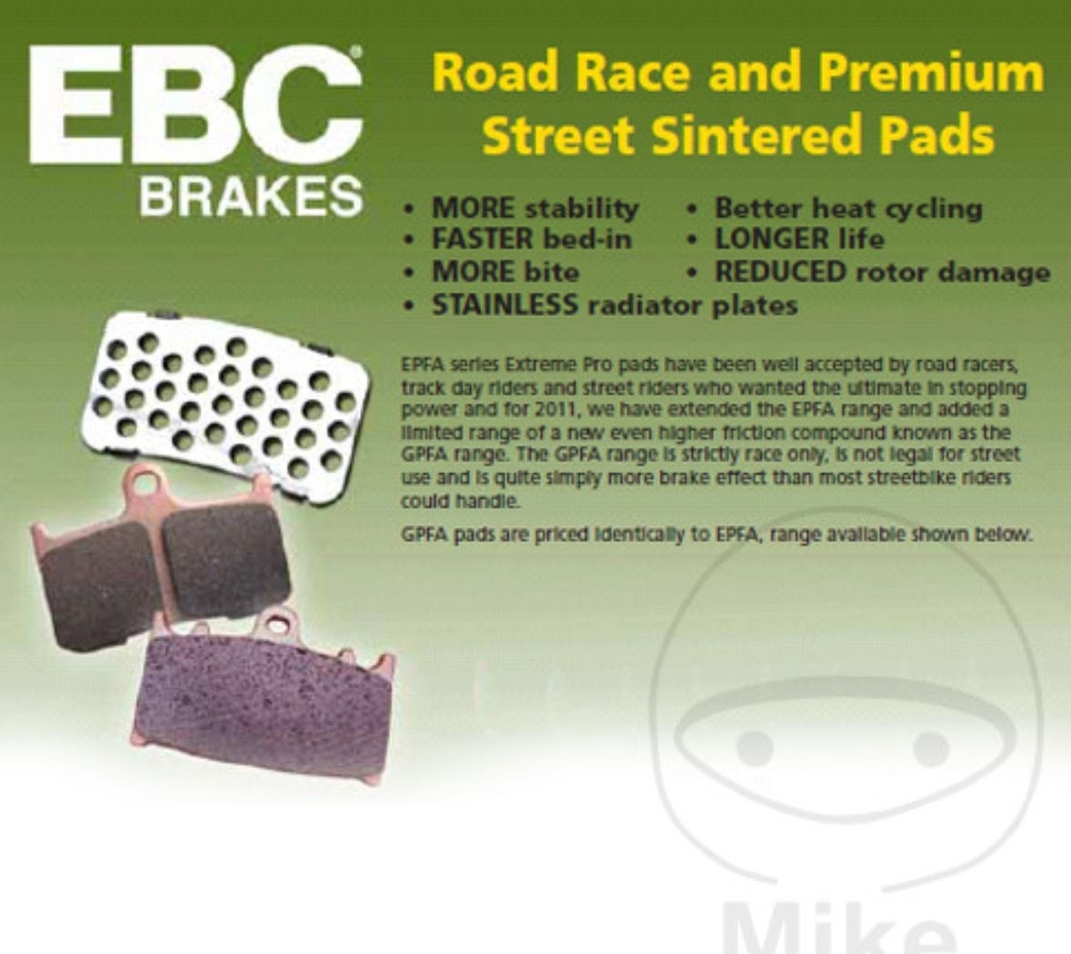 Bremsbeläge EPFA229HH für Kawasaki KLR KLE ZR VN GPZ ZR-7 ER Z KLV ER-6N ER-6F